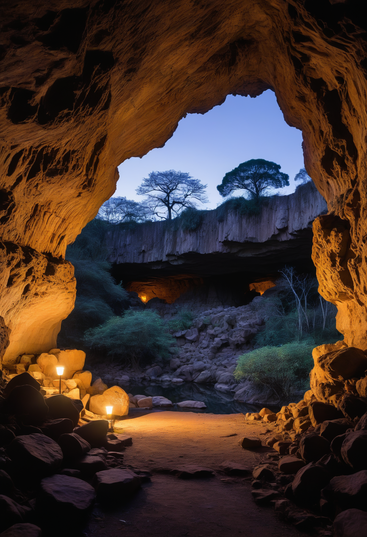 00099-photograph, landscape of a Mythical Grotto from inside of a Harare, at Twilight, Depressing, Cloudpunk, Cold Lighting, dynamic,.png